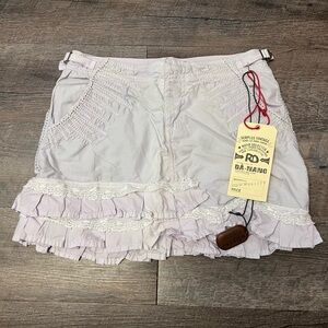 Da-Nang Lilac Vintage Mini Skirt with Lace Details